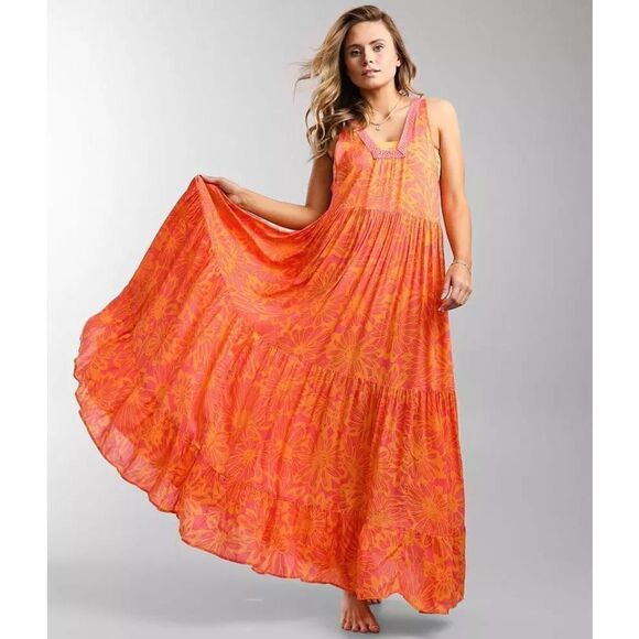 Free People Tiers For You Maxi Dress Size M - Picture 1 of 9